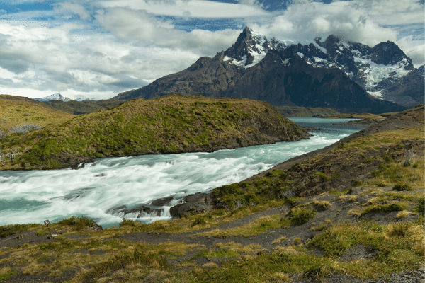 Water fall on the W-trek in Tores Del Paine Chile