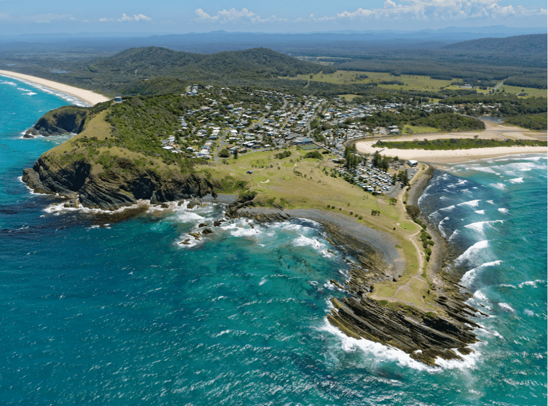 Aerial shot of Crescent Head