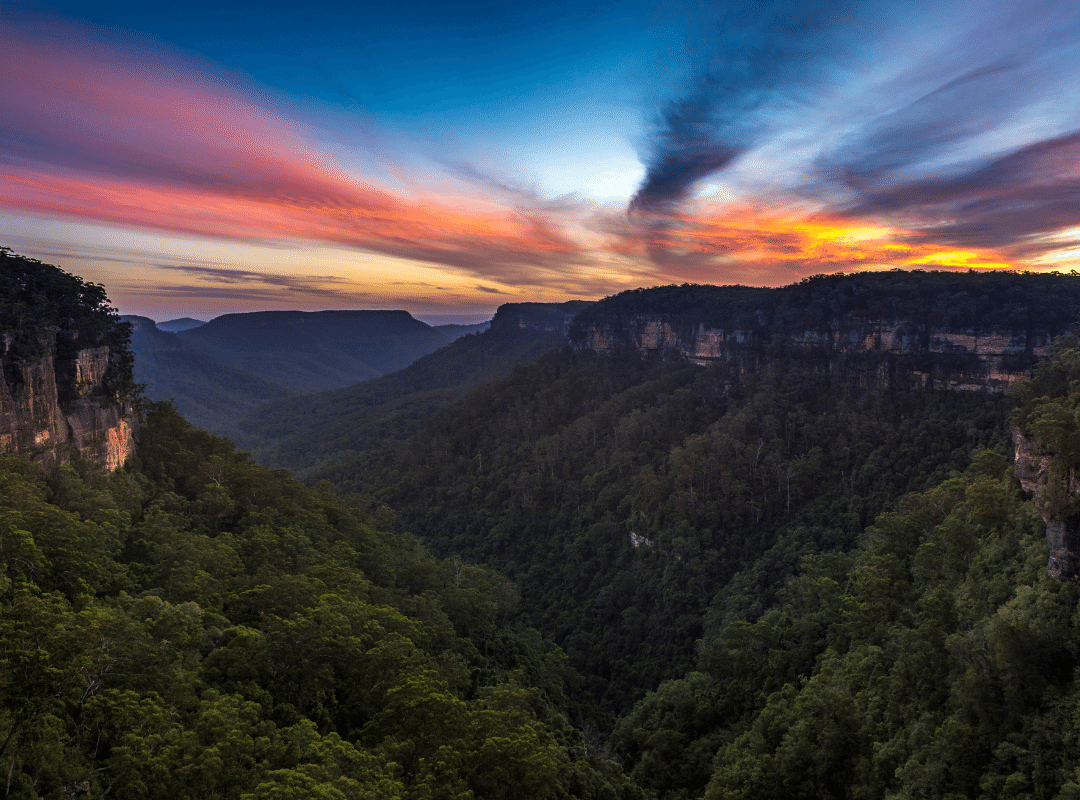 Kangaroo Valley at sunset - a beautiful place to work remotely